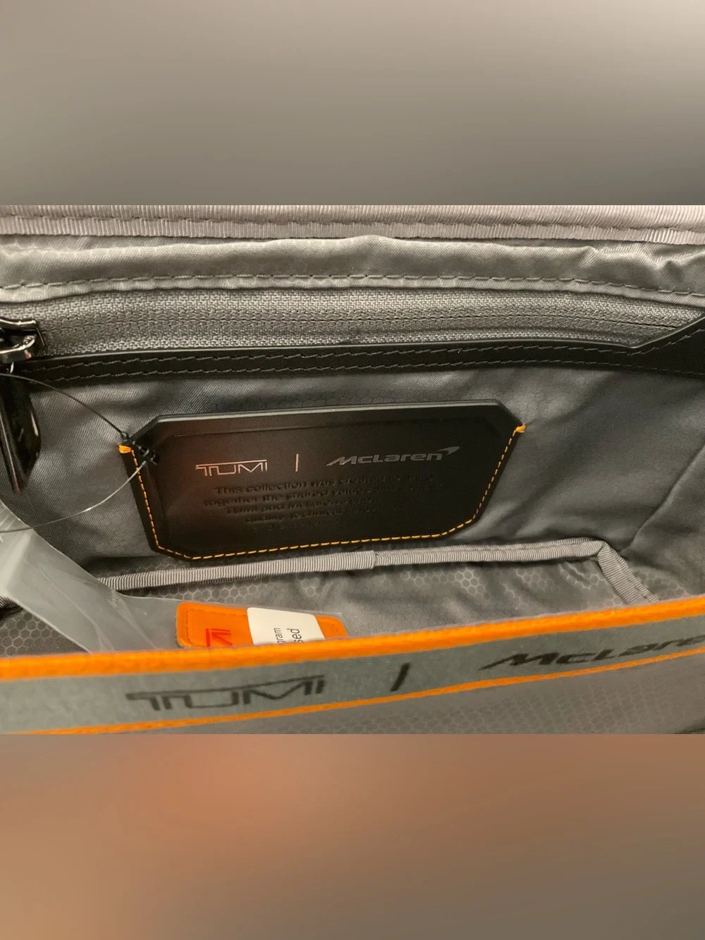 NEW Tumi McLaren REMEX 10.0” x 5.25” Accessory Kit Bag - BLACK & PAPAYA ORANGE